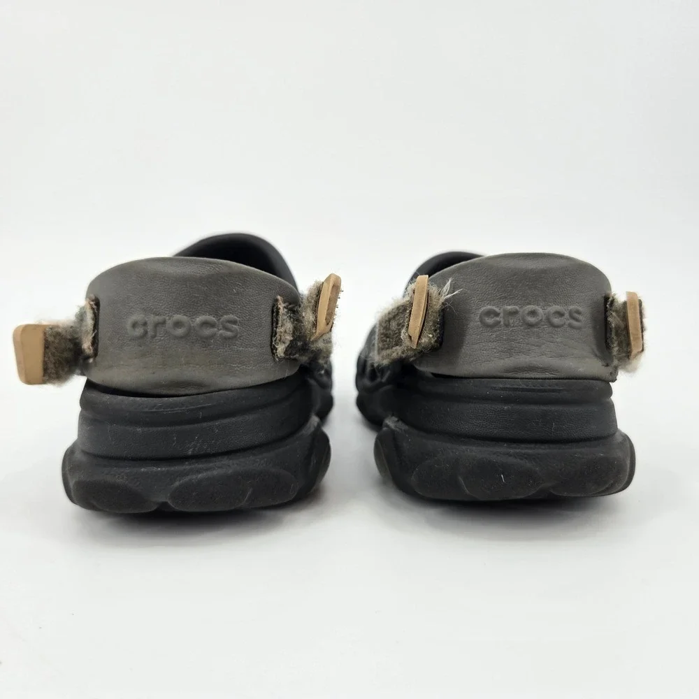 Crocs‎ Kids All-Terrain Clog US 8 Black Construction Jibbitz Charms Gorpcore